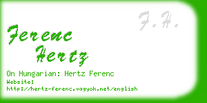 ferenc hertz business card